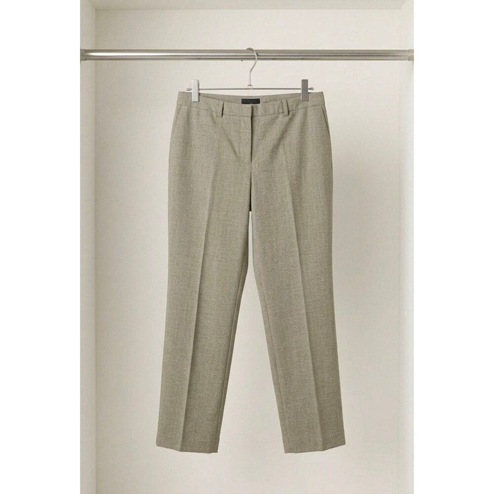 Banana Republic Gray Khaki Stretch Wool Trousers Size 14 Made In Italy Quiet Lux